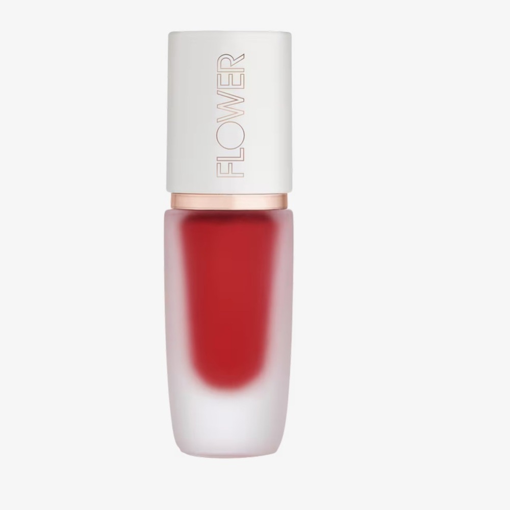 Flower Beauty Perfect Pout Soft Matte Lip Color in Icon, a true red